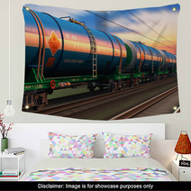 Freight Train With Petroleum Tankcars Wall Art 66485744