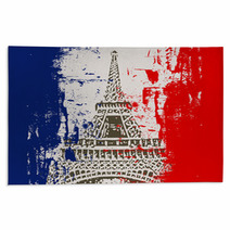 French Flag With Eiffel Tower Illustration Rugs 30196324
