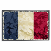 French Grunge Flag Vector Illustration Rugs 67478563