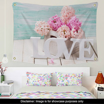 Fresh Flowers And Word Love Wall Art 88571179