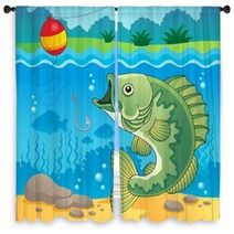 Freshwater Fish Theme Image 4 Window Curtains 48785346