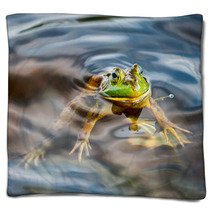 Frog Portrait While Looking At You Blankets 87992268