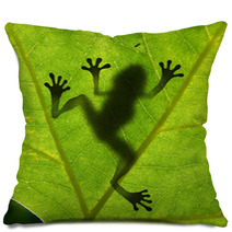 Frog Shadow On The Leaf Pillows 24745348