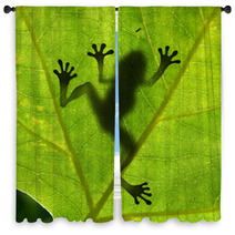 Frog Shadow On The Leaf Window Curtains 24745348