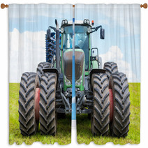 Front Of Big Tractor. Window Curtains 67091194