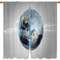 Frozen Globe Window Curtains 48071084