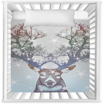Frozen Tree Horn Deer Nursery Decor 46554089