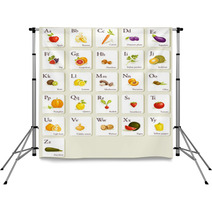Fruits And Vegetables  Alphabet Cards , Illustration Backdrops 29293307