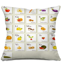 Fruits And Vegetables  Alphabet Cards , Illustration Pillows 29293307