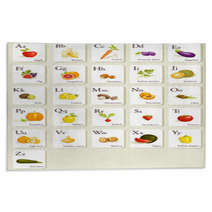 Fruits And Vegetables  Alphabet Cards , Illustration Rugs 29293307