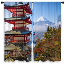 Fuji And Pagoda Window Curtains 61562955