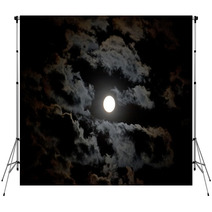 Full Moon And Clouds On Night Sky Backdrops 14709464