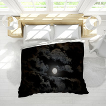 Full Moon And Clouds On Night Sky Bedding 14709464