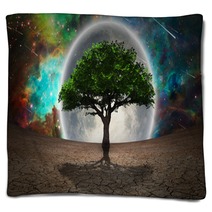 Full Moon Tree Blankets 183763780