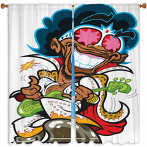 Funky Bass Player Window Curtains 53885466