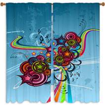 Funky Colour Abstract Window Curtains 5390646