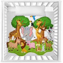 Funny Animal Cartoon Nursery Decor 60239926