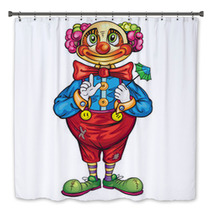 Funny Cartoon Clown On A White Background Bath Decor 63893709
