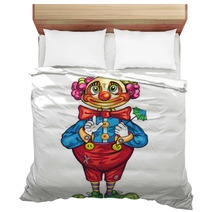 Funny Cartoon Clown On A White Background Bedding 63893709