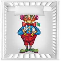 Funny Cartoon Clown On A White Background Nursery Decor 63893709