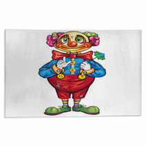 Funny Cartoon Clown On A White Background Rugs 63893709