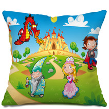 Funny Cartoon Illustration With Background. Pillows 19875295