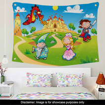 Funny Cartoon Illustration With Background. Wall Art 19875295