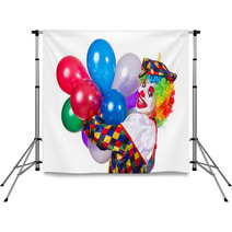 Funny Clown Isolated On The White Backdrops 51851956