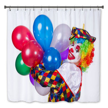Funny Clown Isolated On The White Bath Decor 51851956