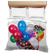 Funny Clown Isolated On The White Bedding 51851956