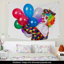 Funny Clown Isolated On The White Wall Art 51851956