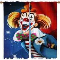Funny Clown Window Curtains 10669716