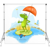 Funny Frog Backdrops 41082085
