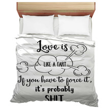 Funny Hand Drawn Quote About Love Bedding 206159689