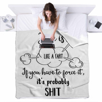 Funny Hand Drawn Quote About Love Blankets 206159689
