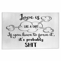 Funny Hand Drawn Quote About Love Rugs 206159689