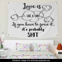 Funny Hand Drawn Quote About Love Wall Art 206159689