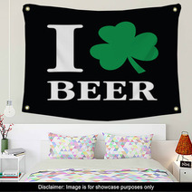 Funny I Love Beer - Shamrock Instead Heart Wall Art 46231768