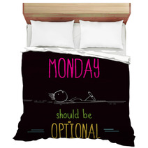 Funny Illustration With Message Bedding 118819477
