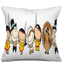 Funny Kids #58 - Thanksgiving Day Celebration Pillows 36974107