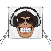 Funny Monkey With Glasses Backdrops 86648046