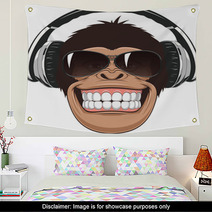 Funny Monkey With Glasses Wall Art 86648046