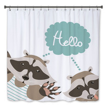 Funny Raccoons Say Hello Bath Decor 84957371