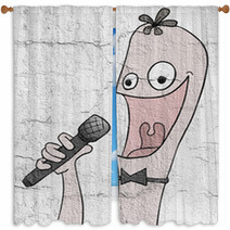 Funny Singer Window Curtains 242582058