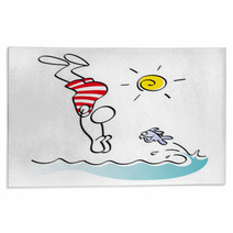 Funny Swimmer Rugs 33439058