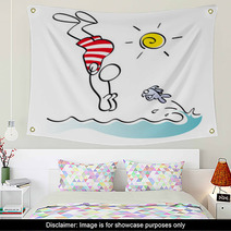 Funny Swimmer Wall Art 33439058