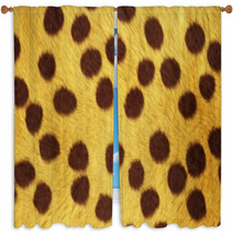 Fur Animal Textures, Cheetah Big Window Curtains 69422162