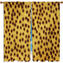 Fur Animal Textures, Cheetah Small Window Curtains 69422170