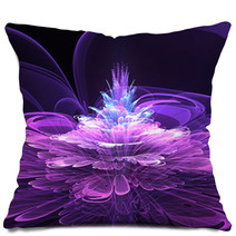 Futuristic Fractal Flower Pillows 55545390
