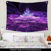 Futuristic Fractal Flower Wall Art 55545390